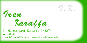 iren karaffa business card